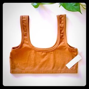 nwt arq wide strap bra, toffee, sz L 🧡🤎